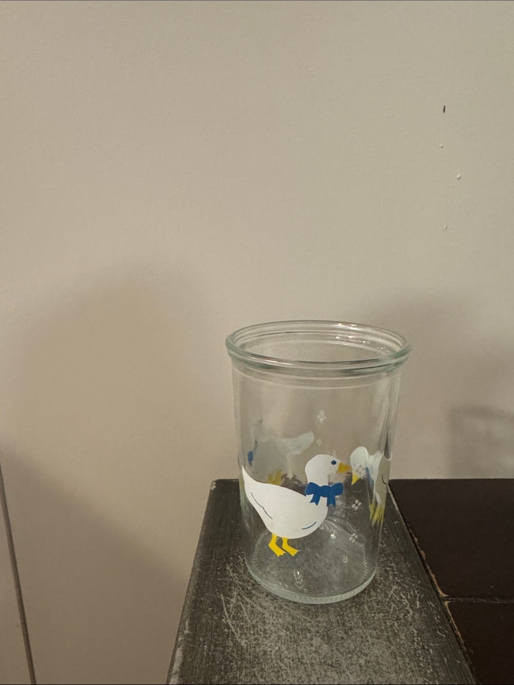 Vintage goose jelly jar